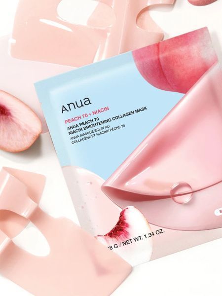 Тонізуюча гідрогелева маска для сяйва шкіри ANUA Peach 70 Niacin Brightening Collagen Mask 4843 фото