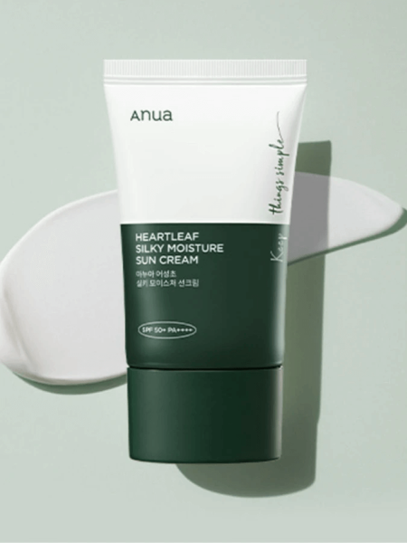 Солнцезащитный крем с экстрактом хауттюйнии ANUA Heartleaf Silky Moisture Sun Cream SPF50+ PA++++ 4838 фото